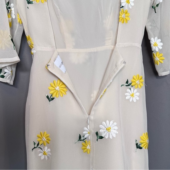 ASOS Petite Shift Dress with Daisy Embroidery Size 00 - Picture 6 of 10